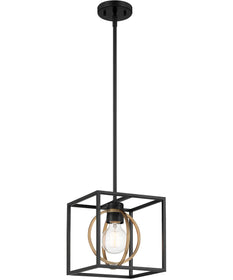 Kew Gardens 1 Light Pendant convertible Matte Black