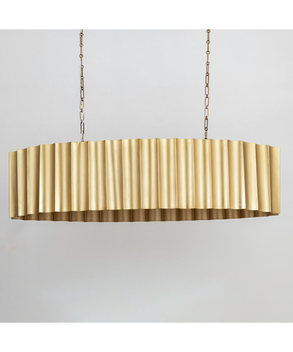 Allegra 5-Light Linear Pendant Weathered Brass