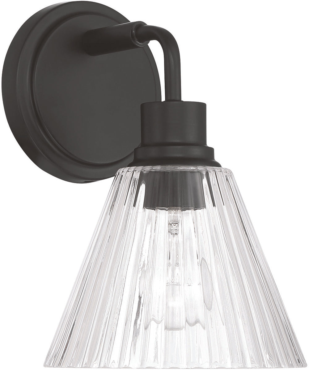 Pleated 1-Light Lighting Flat Black