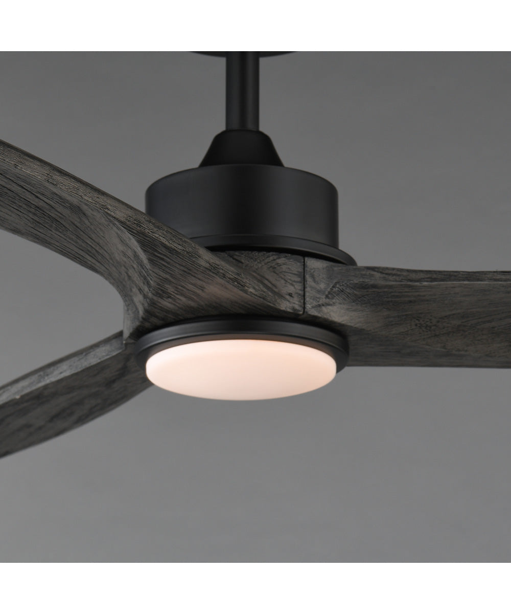 Woodwind 52 inch Solid Wood Blade Fan w LED Light Kit Black
