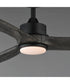 Woodwind 52 inch Solid Wood Blade Fan w LED Light Kit Black