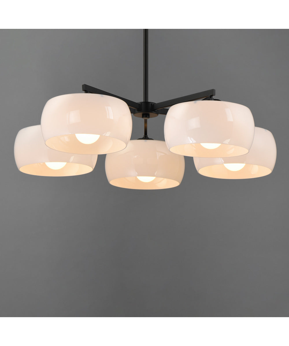 Glazed 5-Light Chandelier White / Black