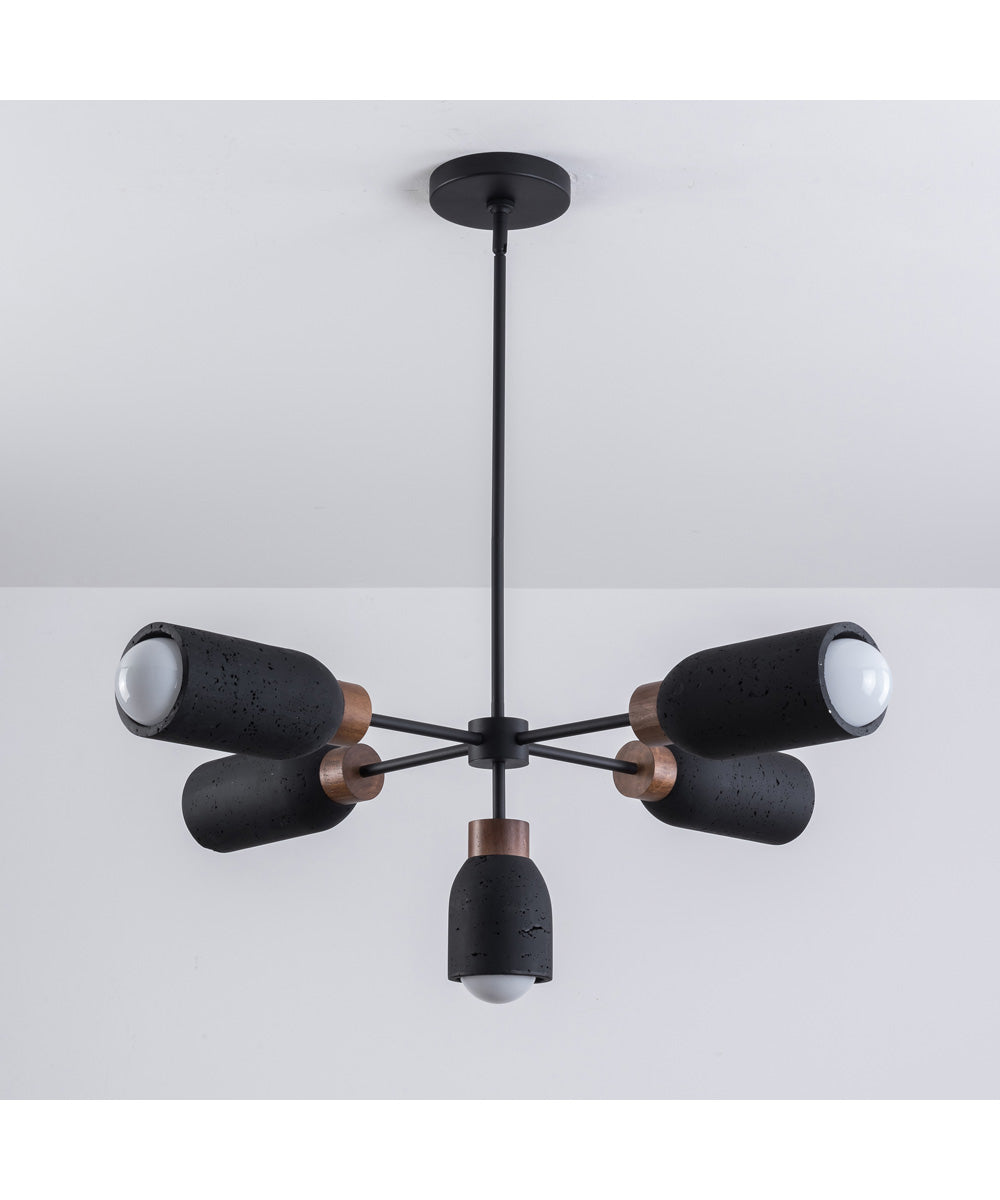 Pompeii 5-Light Pendant Lava / Black