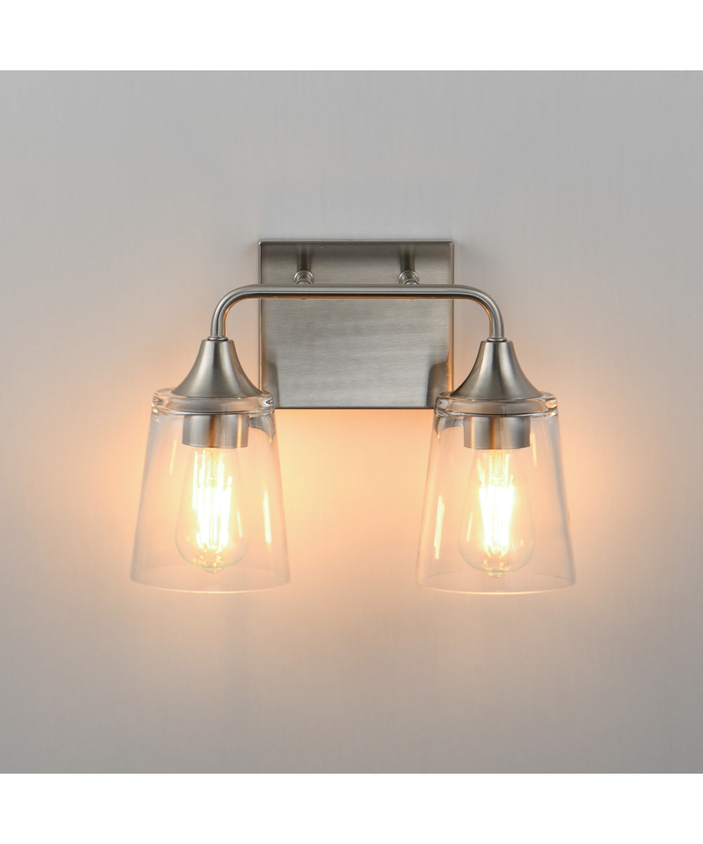 Hudson 2-Light Bath Vanity Satin Nickel