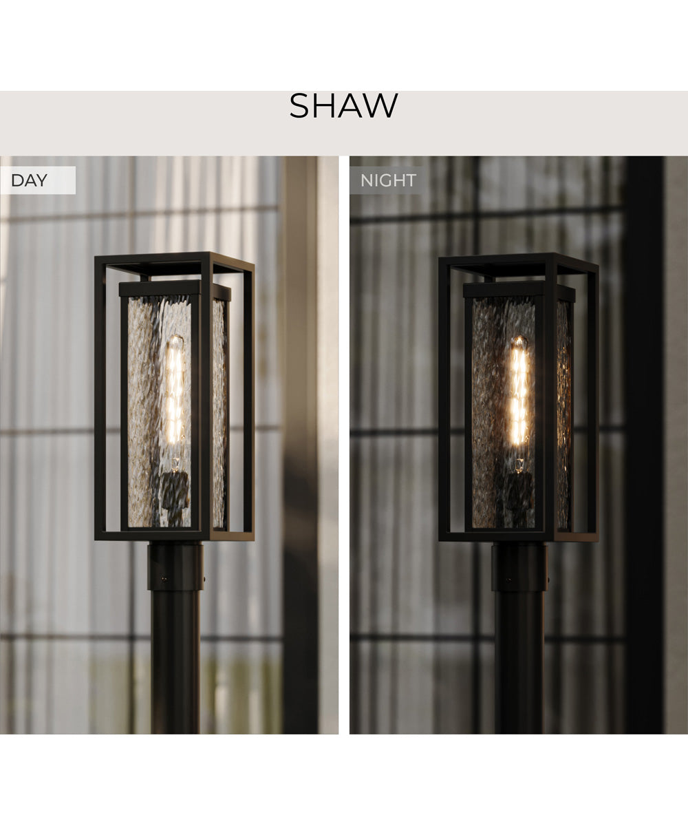 Shaw 19 Inch 1 Light Outdoor Post Light with Clear Glass Textured Black