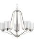 Kene 5-Light Clear Glass Craftsman Chandelier Light Brushed Nickel