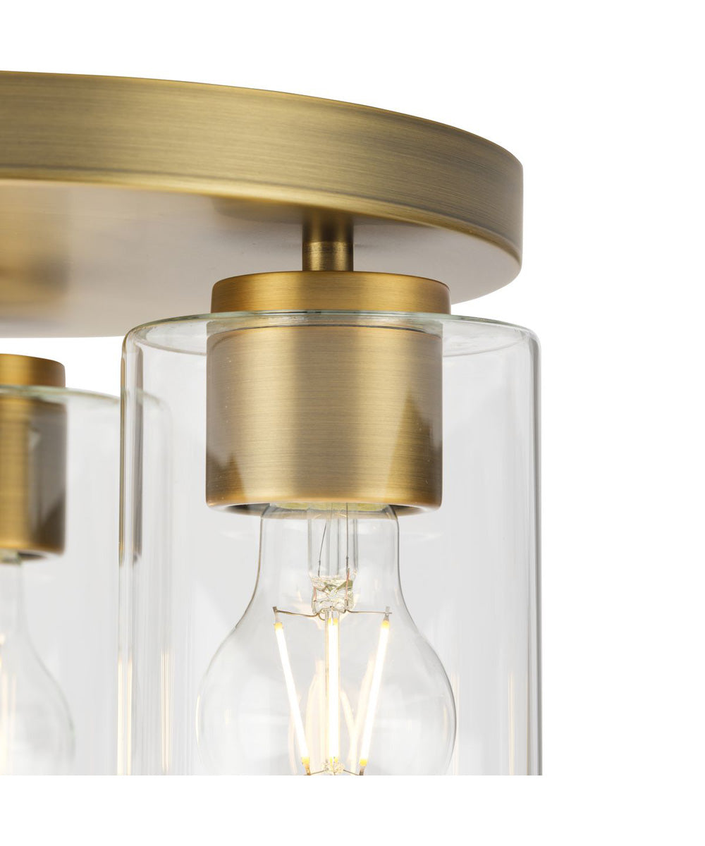 Cofield 12 in. 3-Light Flush Mount P350237 Vintage Brass