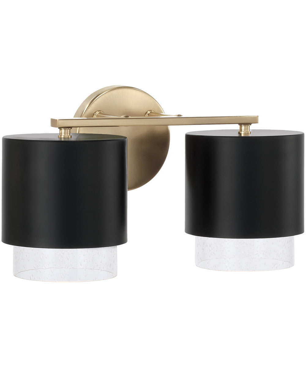 Weller 2-Light Vanity Matte Brass and Black