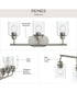 Reines 3-Light Bath Vanity with Clear Glass Shades Brushed Nickel