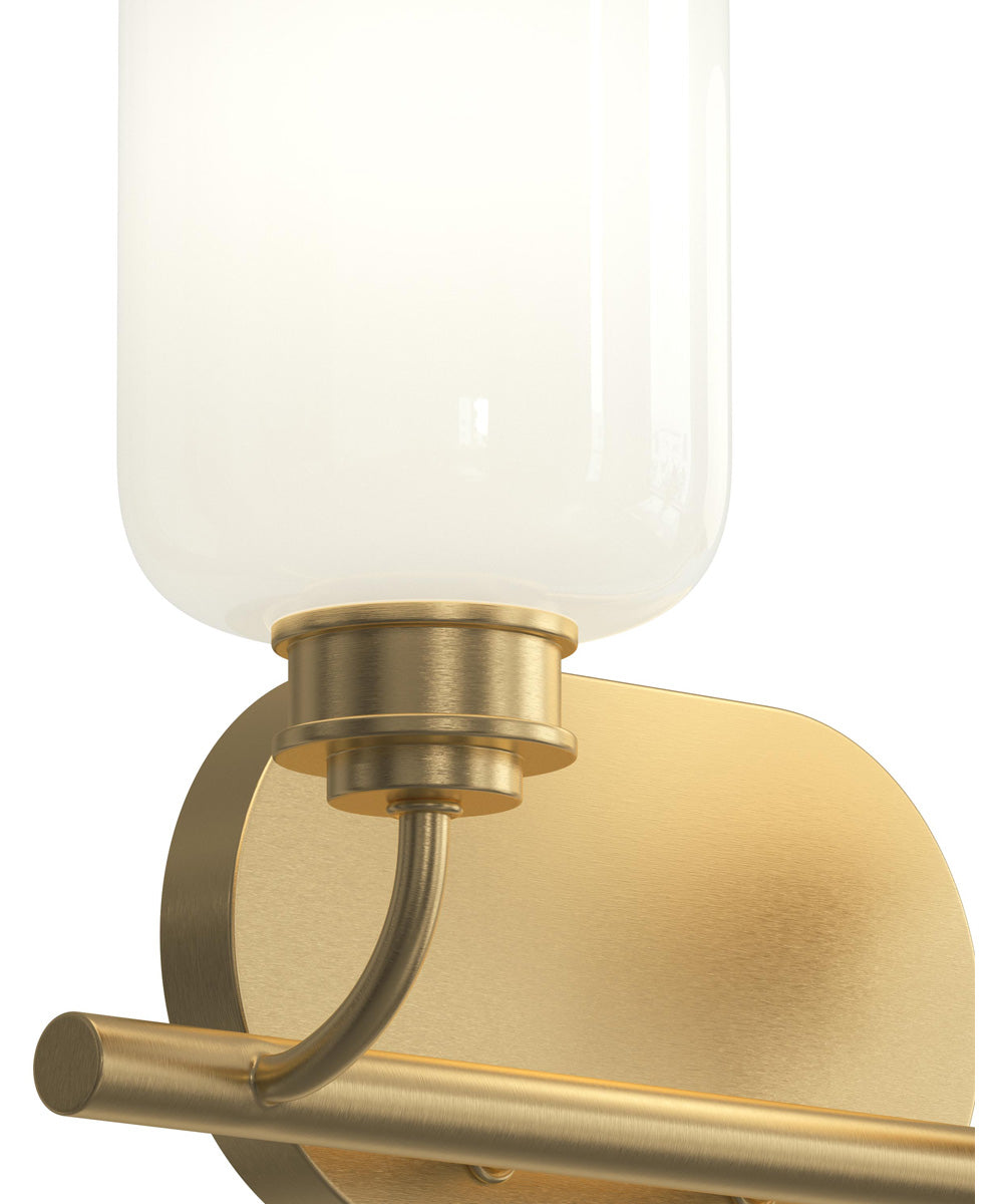 Reines 2-Light Bath Vanity with Opal Glass Shades Brushed Gold