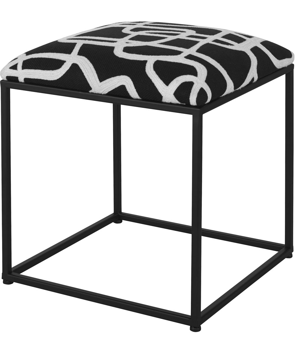 Twists And Turns Fabric Accent Stool