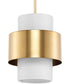 Silva 1-Light White Linen Shade Pendant Brushed Bronze