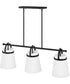 Tori 1-Light Large Three Light Linear Chandelier in Black