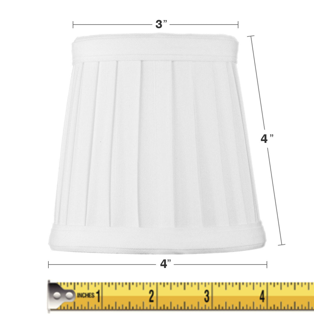 4"W x 4"H Down White Pleated Clip-on Candelabra Lampshade