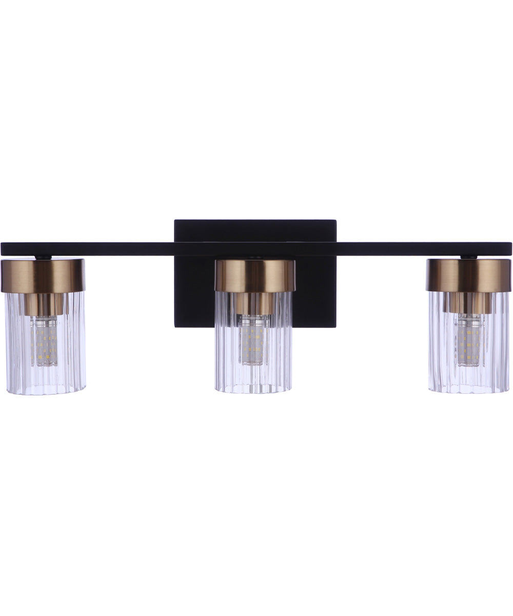 Bond Street 3-Light Lighting Flat Black/Satin Brass