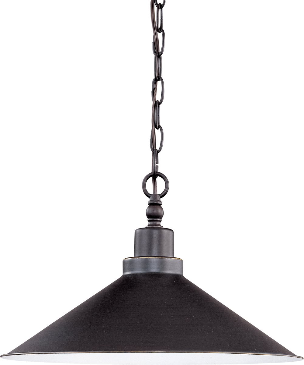 16"W Bridgeview 1-Light Pendant Mission Dust Bronze