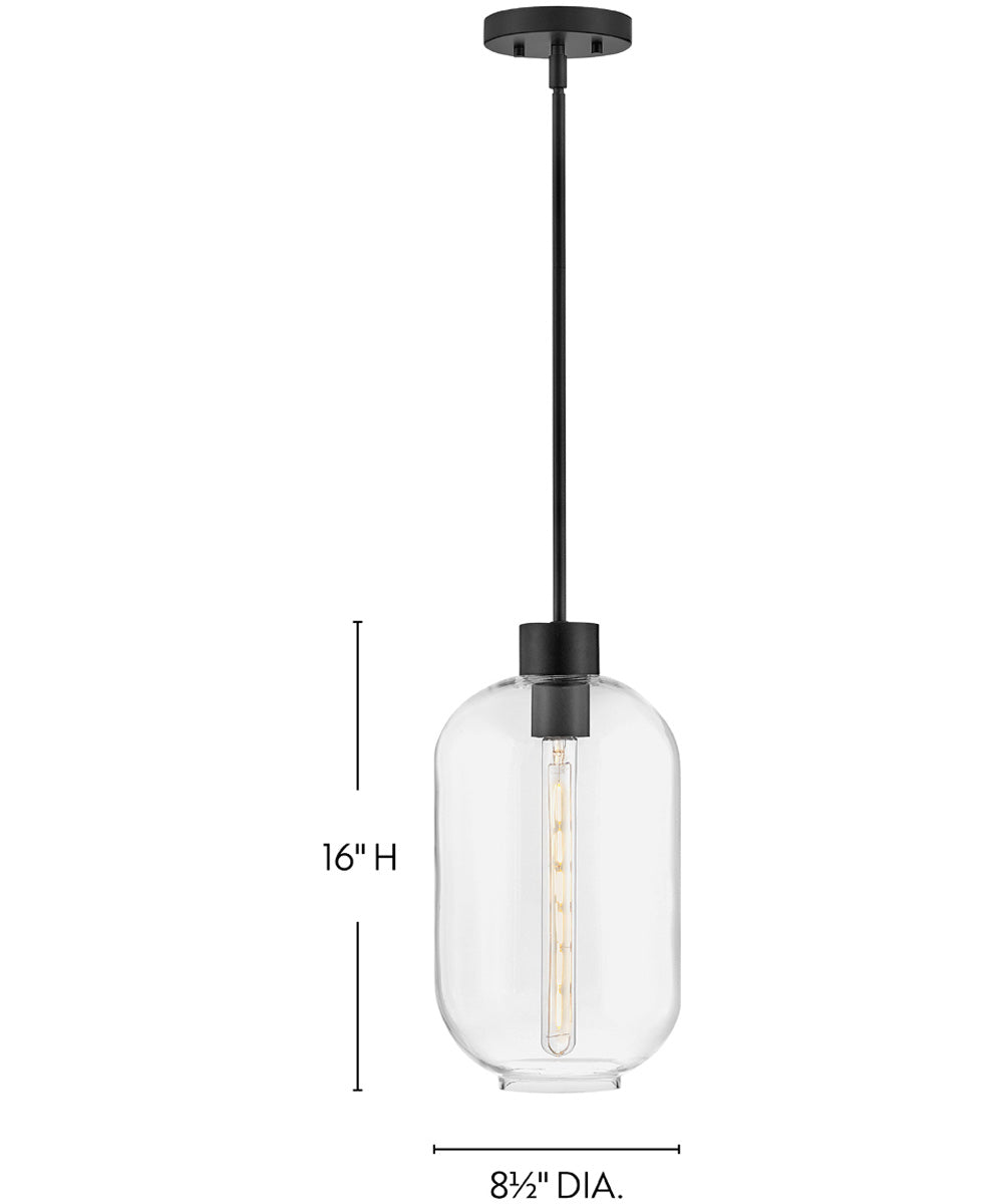 Greer 1-Light Small Pendant in Black
