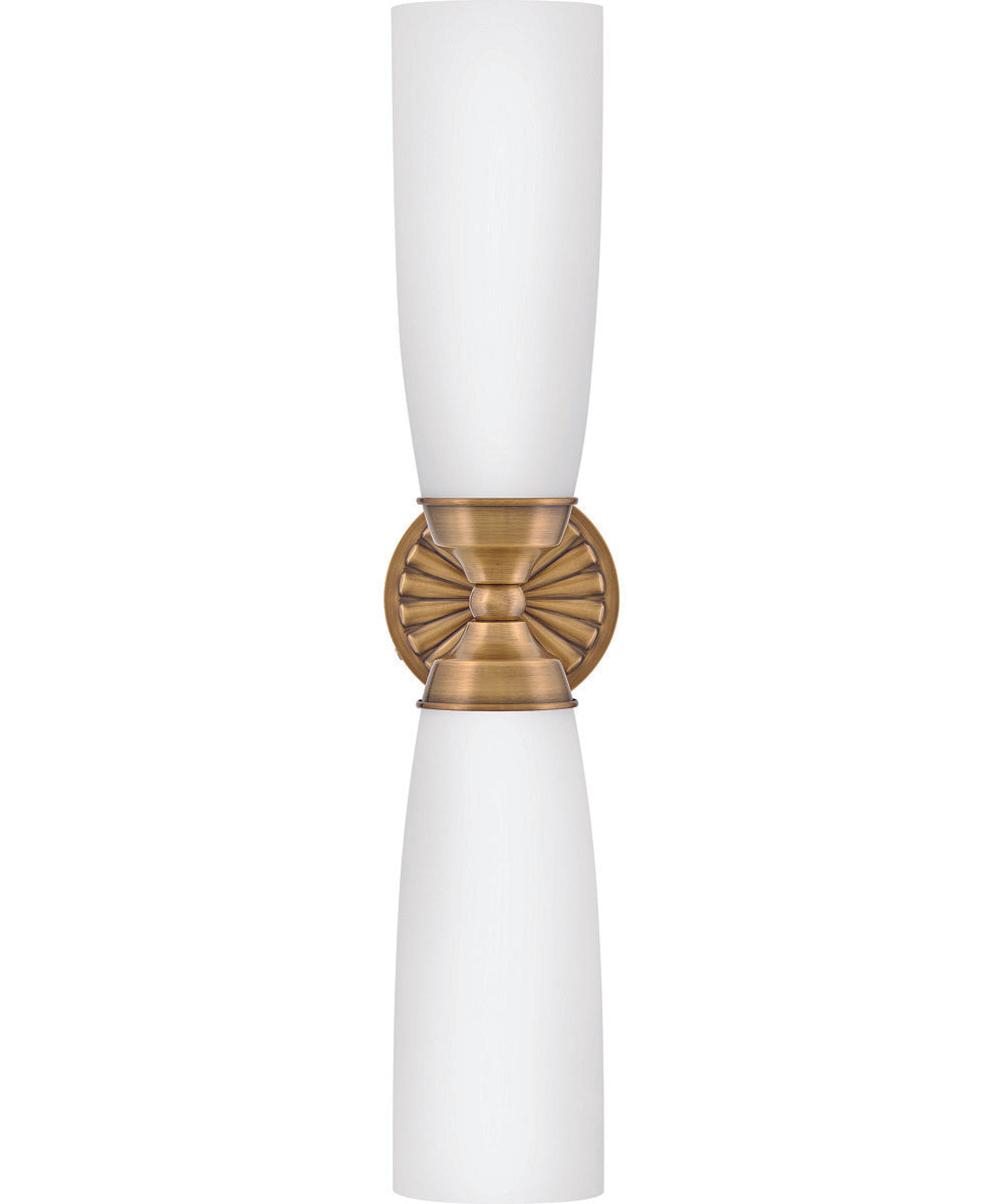 Alexis 2-Light Large Two Light Sconce in Heritage Brass