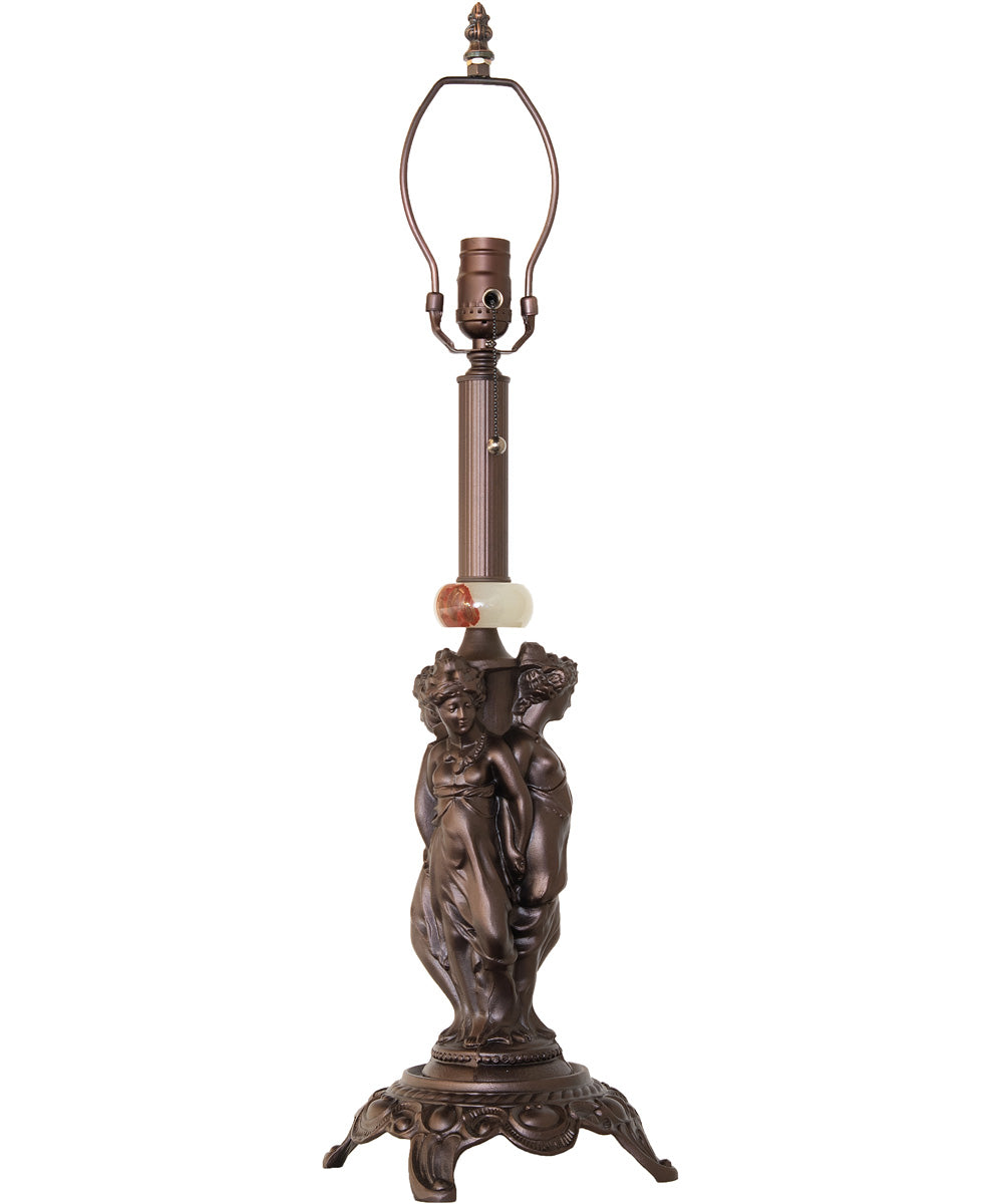 28" High Reverse Painted Roses Table Lamp