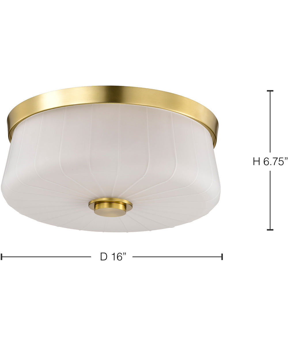 Lune 3-Light Close-to-Ceiling Vintage Brass