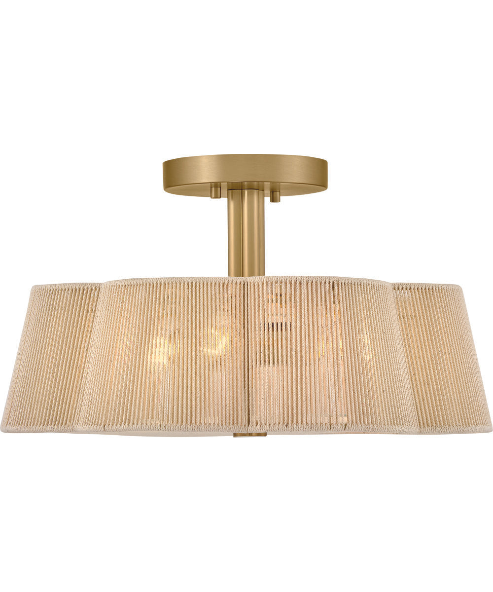 Sasha 4-Light Medium Semi-Flush Mount in Lacquered Brass