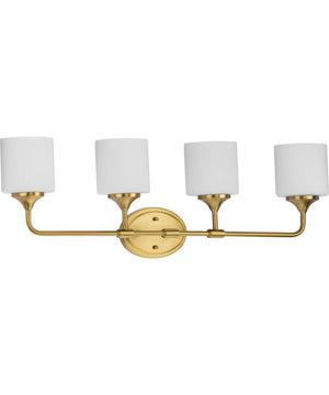 Lynzie 4-Light Etched Opal Glass Modern Bath Vanity Light Brushed Gold