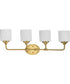 Lynzie 4-Light Etched Opal Glass Modern Bath Vanity Light Brushed Gold