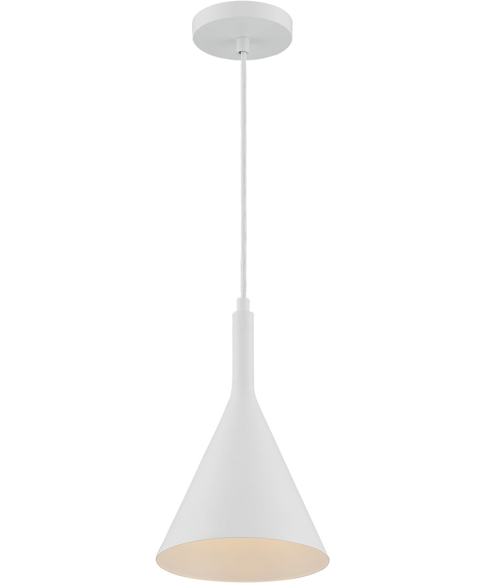 8"W Lightcap 1-Light Pendant Matte White
