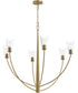 Jheni 6-Light Large Chandelier with Clear Glass Shades Brushed Gold