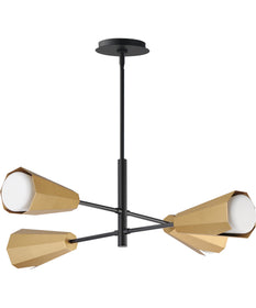 Rizzo 4-Light Chandelier Black / Antique Brass