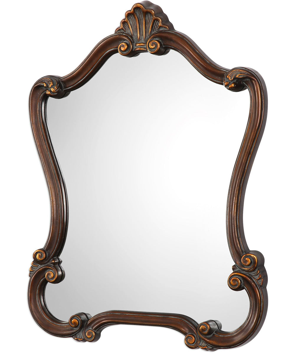 26x35" Wall Mirror Lightly Distressed Bronze
