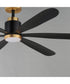 Petals 60 inch 6-Blade Fan w LED Black / Gold