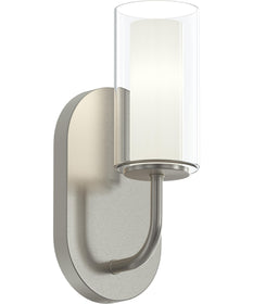 Mack 1-Light Wall Sconce with Layered Glass Shade Brushed Nickel