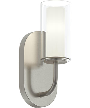 Mack 1-Light Wall Sconce with Layered Glass Shade Brushed Nickel