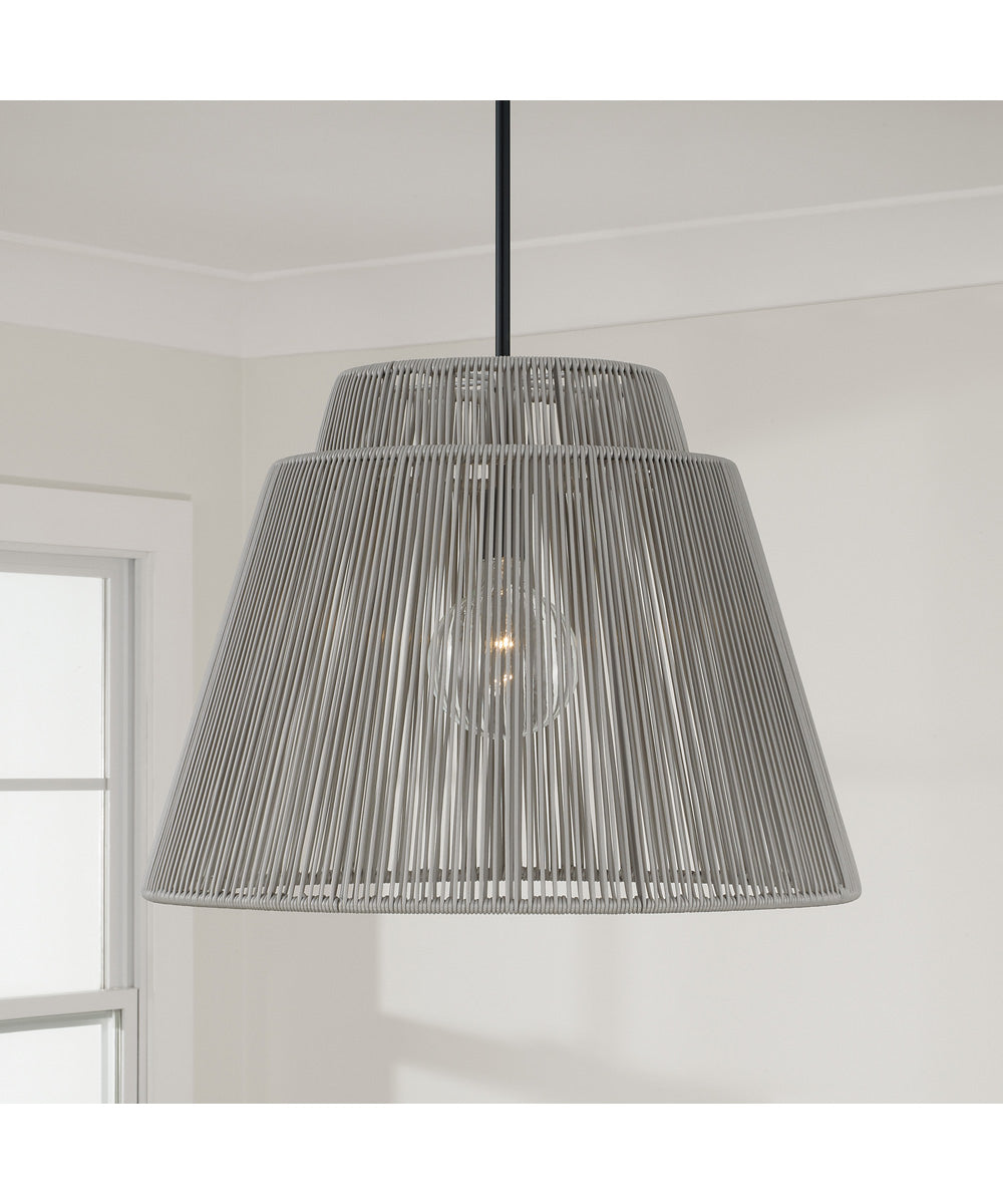 Jasper 1-Light Outdoor Hanging-Lantern Grey and Black