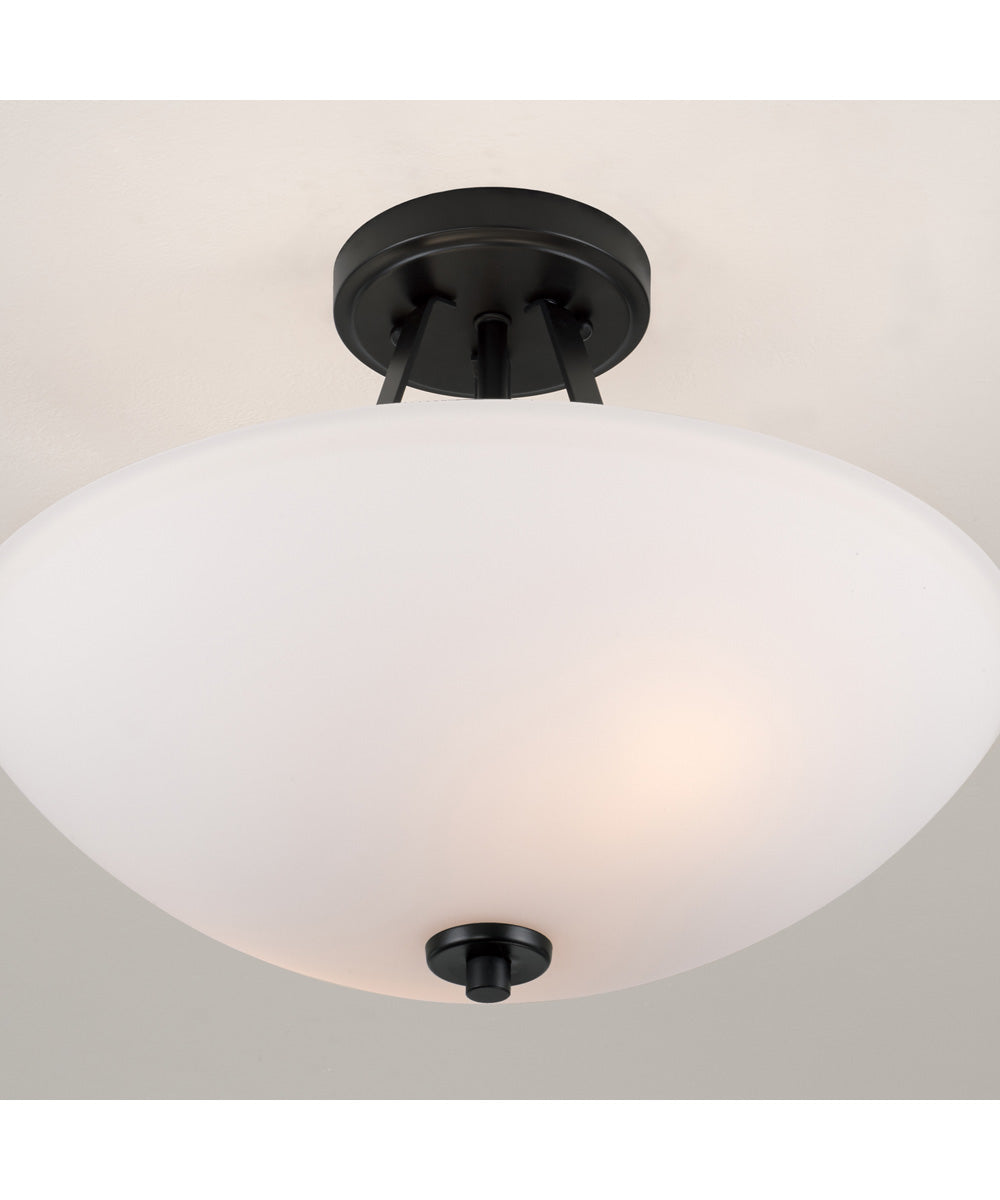 Stewart 2-Light Semi-Flush Matte Black