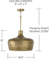 Myriah 1-Light Pendant Tibetan Hammered Brass