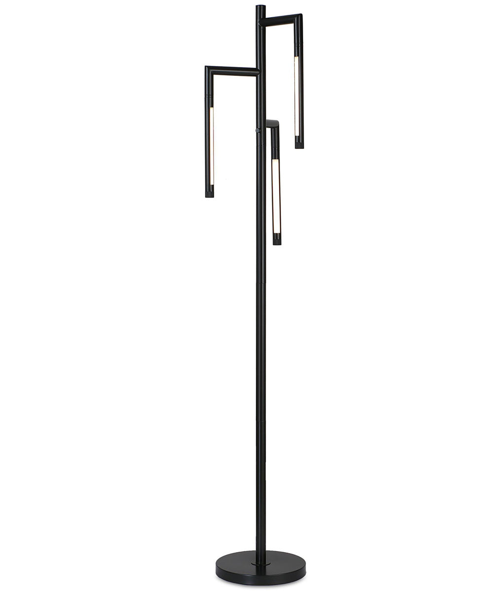 Floor Lamp in Sleek Black with 3 LED arms