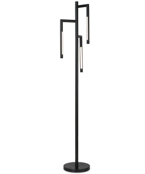 Floor Lamp in Sleek Black with 3 LED arms