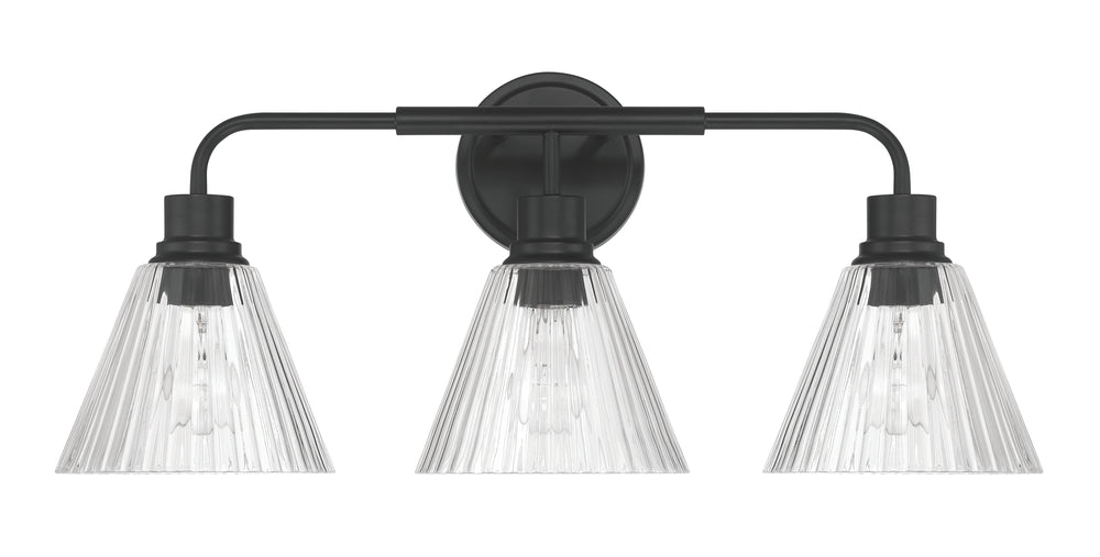 Pleated 3-Light Lighting Flat Black