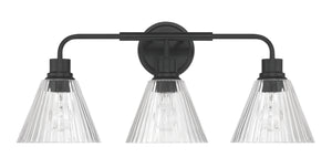 Pleated 3-Light Lighting Flat Black