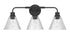 Pleated 3-Light Lighting Flat Black