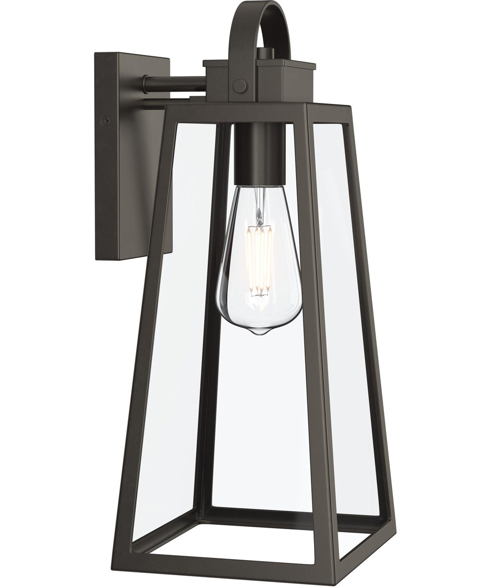 Hedry Large Outdoor Wall Lantern with Clear Glass Panels Antique Bronze