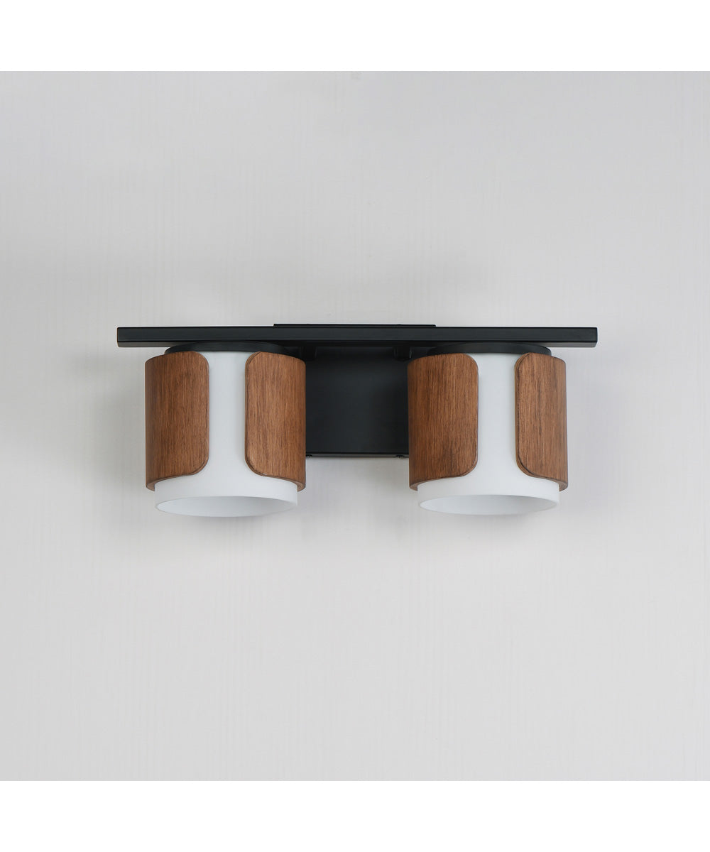 Draughtsman 2-Light Bath Vanity Walnut / Black