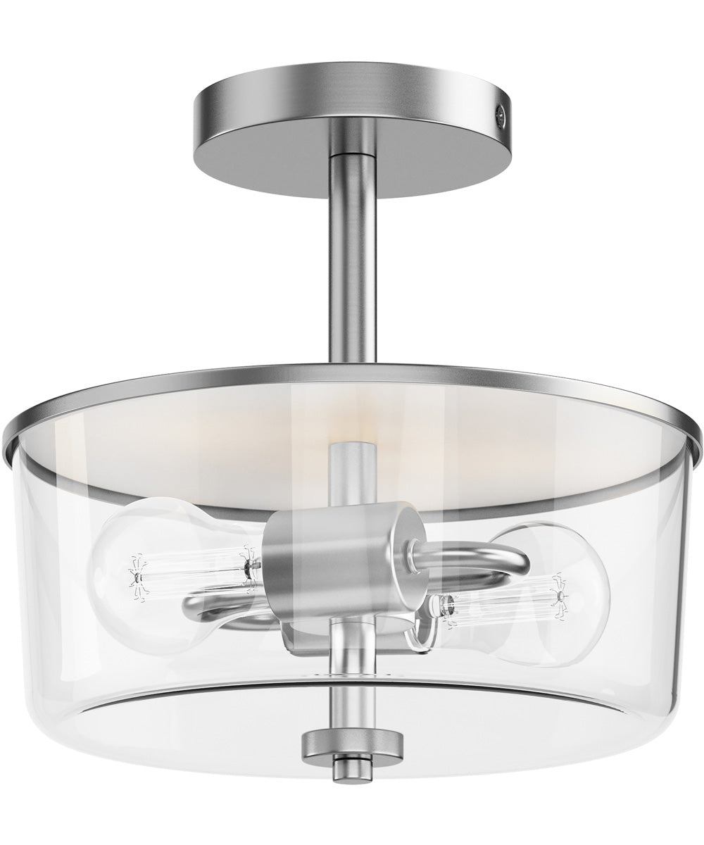Fuller 2-Light Semi Flush/Pendant Convertible Satin Nickel
