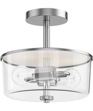 Fuller 2-Light Semi Flush/Pendant Convertible Satin Nickel