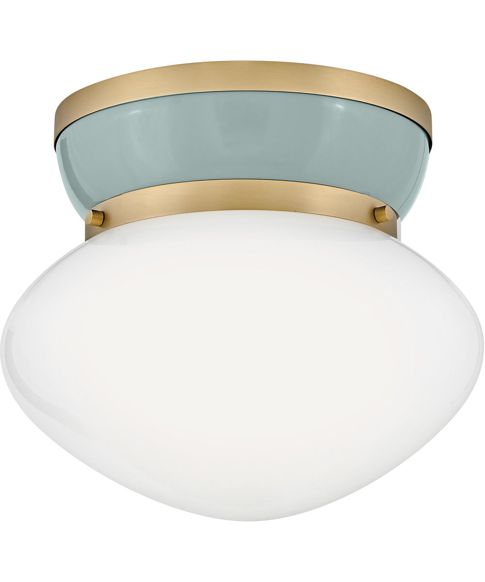 Lucy 1-Light Small Flush Mount in Lacquered Brass