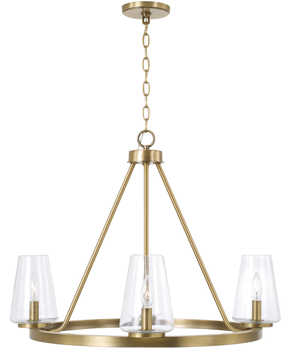Aaron 4-Light Chandelier Aged Brass