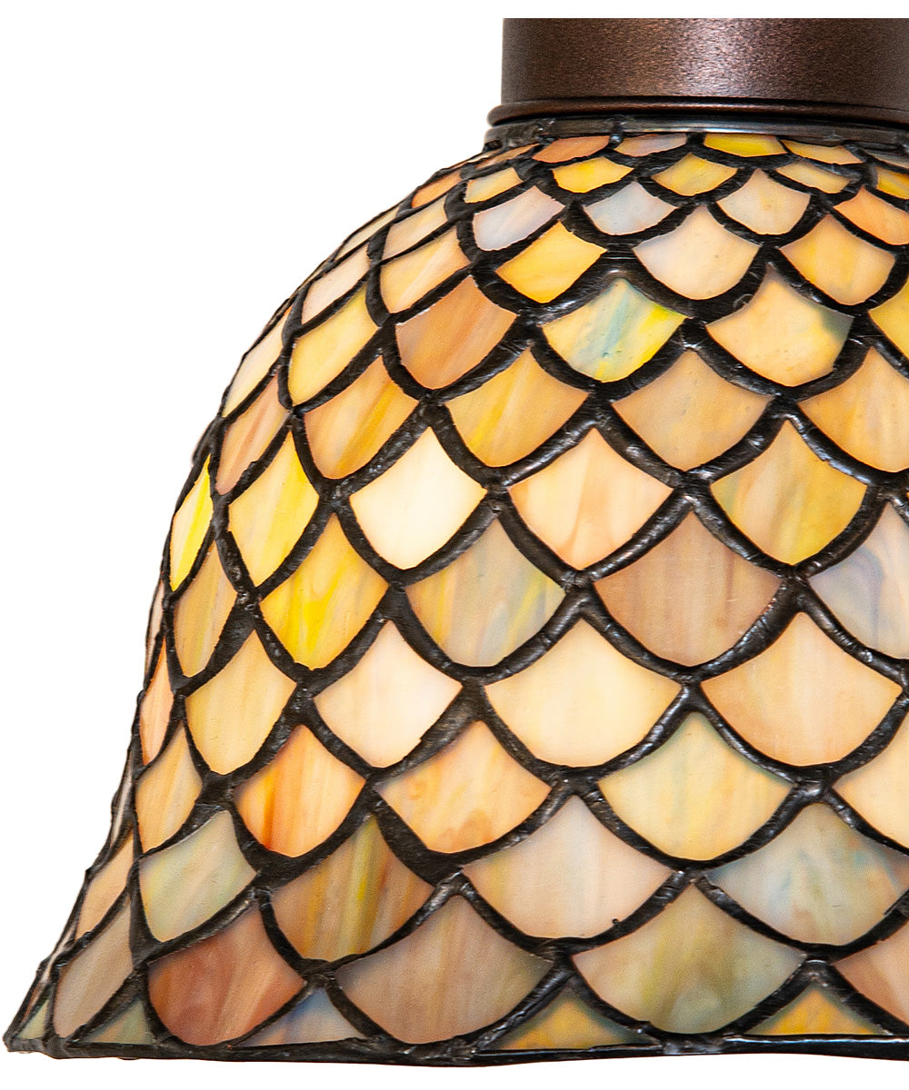 8" Wide Tiffany Fishscale Flushmount