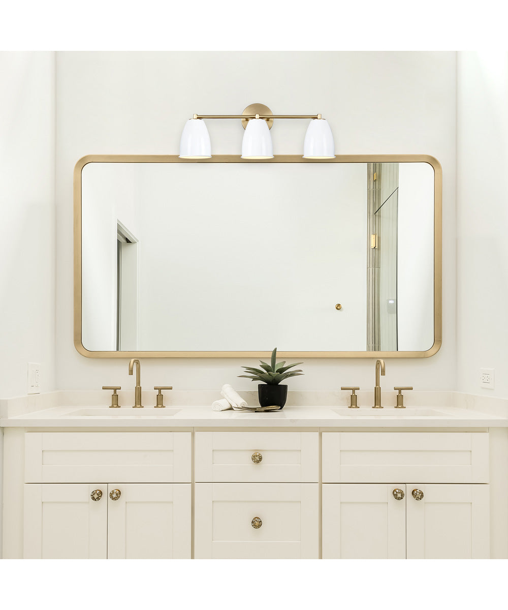 Biba 3 Light Vanity Brushed Gold